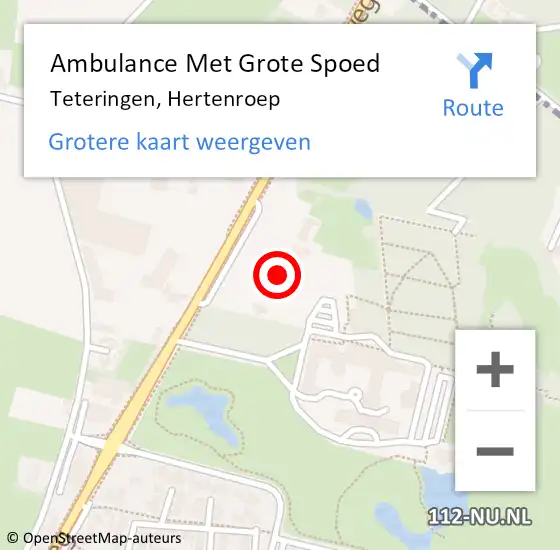 Locatie op kaart van de 112 melding: Ambulance Met Grote Spoed Naar Teteringen, Hertenroep op 5 oktober 2013 22:24