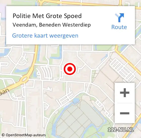 Locatie op kaart van de 112 melding: Politie Met Grote Spoed Naar Veendam, Beneden Westerdiep op 11 september 2021 19:10