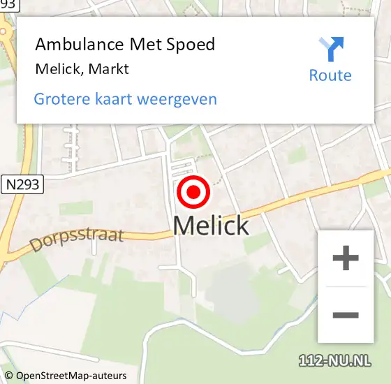 Locatie op kaart van de 112 melding: Ambulance Met Spoed Naar Melick, Markt op 11 september 2021 19:56