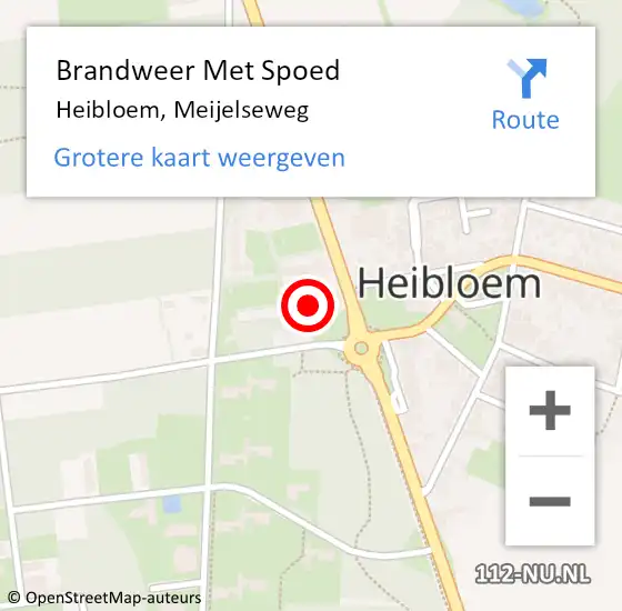 Locatie op kaart van de 112 melding: Brandweer Met Spoed Naar Heibloem, Meijelseweg op 11 september 2021 20:03