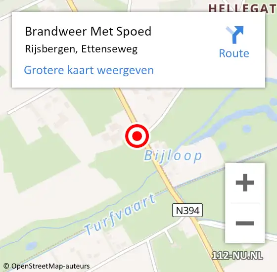 Locatie op kaart van de 112 melding: Brandweer Met Spoed Naar Rijsbergen, Ettenseweg op 11 september 2021 20:11