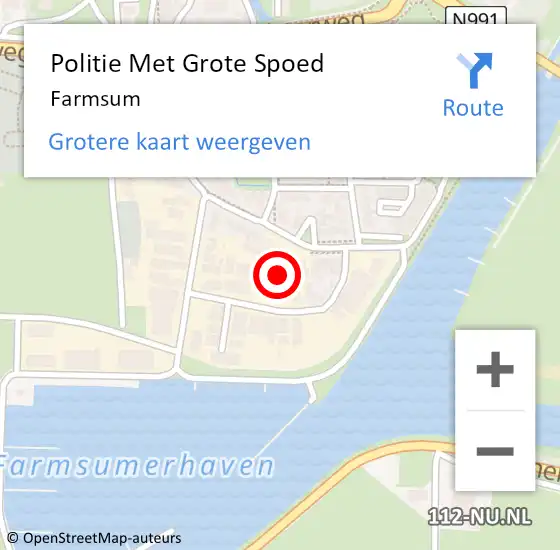 Locatie op kaart van de 112 melding: Politie Met Grote Spoed Naar Farmsum op 11 september 2021 20:27