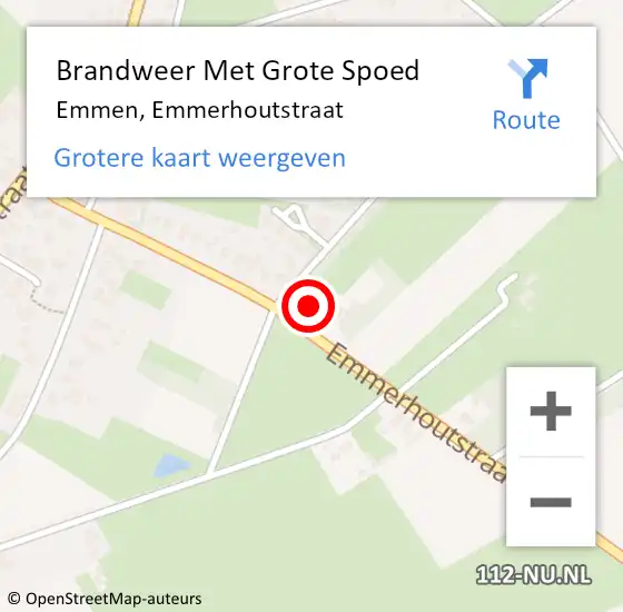 Locatie op kaart van de 112 melding: Brandweer Met Grote Spoed Naar Emmen, Emmerhoutstraat op 11 september 2021 20:28