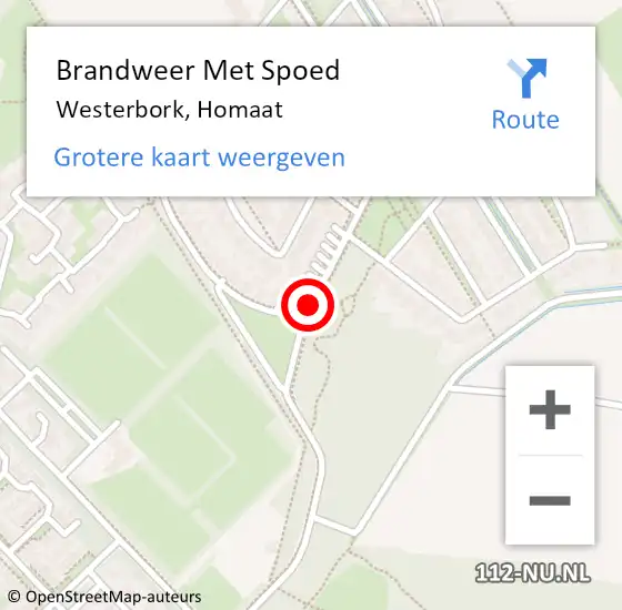 Locatie op kaart van de 112 melding: Brandweer Met Spoed Naar Westerbork, Homaat op 22 juni 2014 17:20