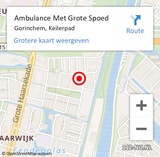 Locatie op kaart van de 112 melding: Ambulance Met Grote Spoed Naar Gorinchem, Keilerpad op 11 september 2021 21:13