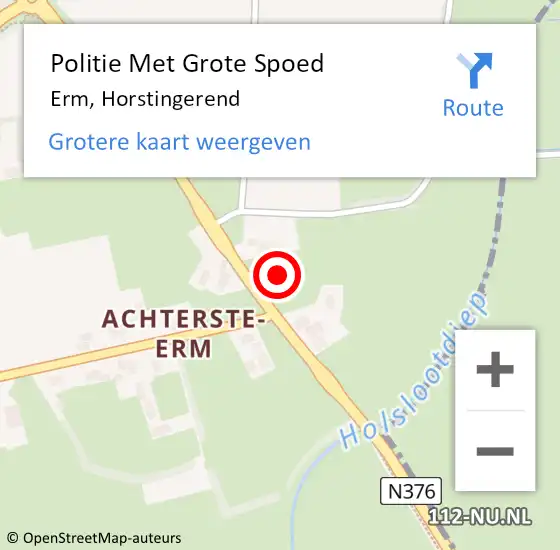 Locatie op kaart van de 112 melding: Politie Met Grote Spoed Naar Erm, Horstingerend op 11 september 2021 21:44