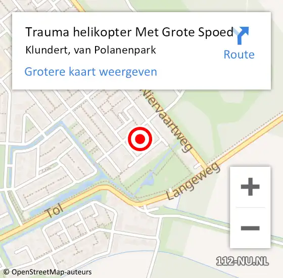 Locatie op kaart van de 112 melding: Trauma helikopter Met Grote Spoed Naar Klundert, van Polanenpark op 11 september 2021 23:55