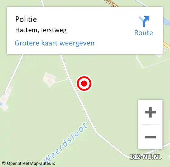 Locatie op kaart van de 112 melding: Politie Hattem, Ierstweg op 12 september 2021 00:06