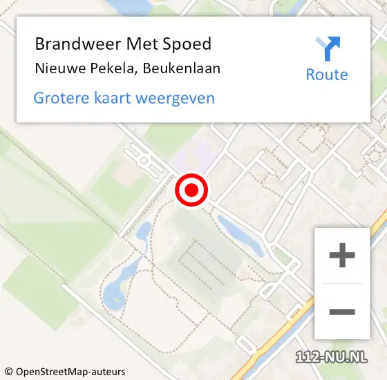 Locatie op kaart van de 112 melding: Brandweer Met Spoed Naar Nieuwe Pekela, Beukenlaan op 22 juni 2014 17:48