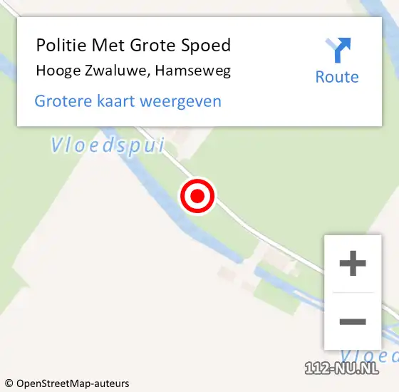 Locatie op kaart van de 112 melding: Politie Met Grote Spoed Naar Hooge Zwaluwe, Hamseweg op 12 september 2021 01:52