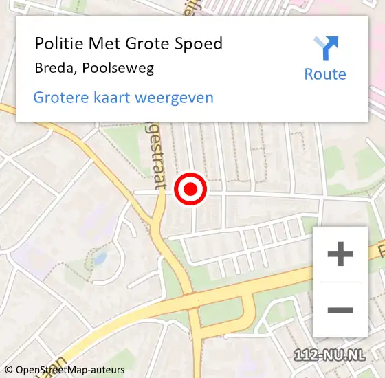 Locatie op kaart van de 112 melding: Politie Met Grote Spoed Naar Breda, Poolseweg op 12 september 2021 02:48