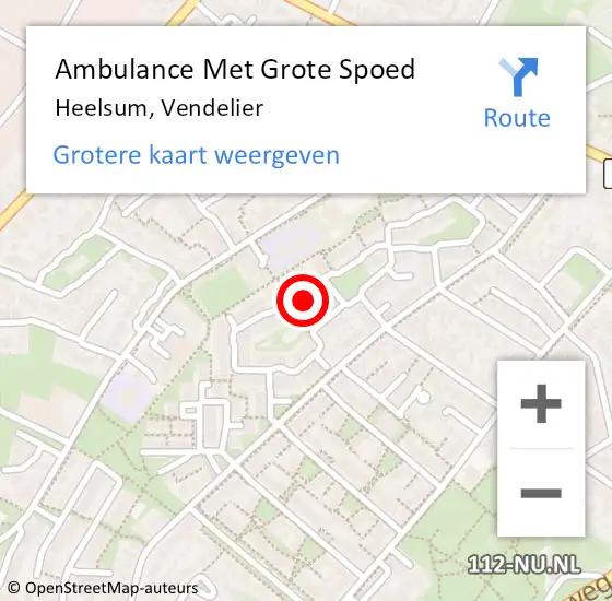 Locatie op kaart van de 112 melding: Ambulance Met Grote Spoed Naar Heelsum, Vendelier op 12 september 2021 03:34