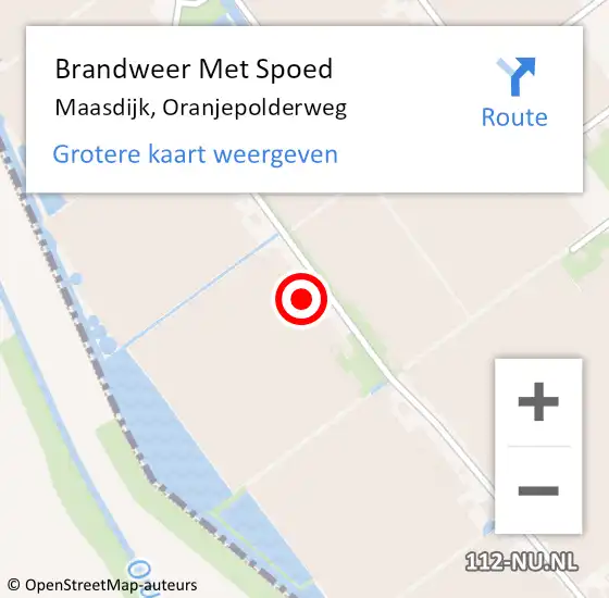 Locatie op kaart van de 112 melding: Brandweer Met Spoed Naar Maasdijk, Oranjepolderweg op 12 september 2021 05:03