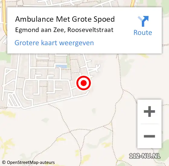 Locatie op kaart van de 112 melding: Ambulance Met Grote Spoed Naar Egmond aan Zee, Rooseveltstraat op 22 juni 2014 18:03