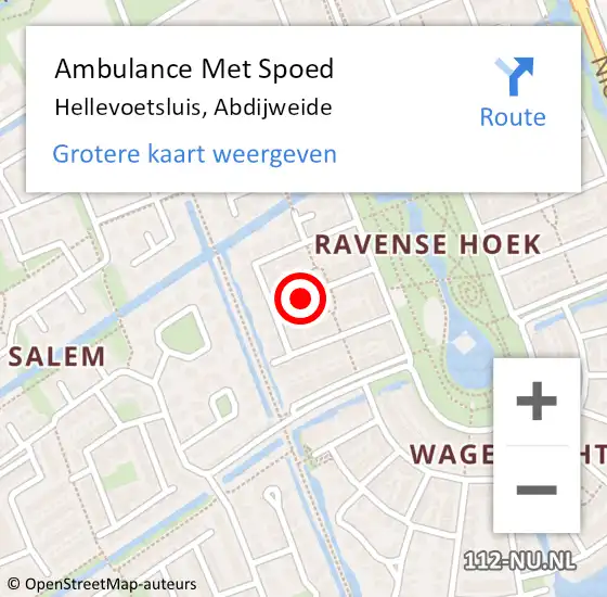 Locatie op kaart van de 112 melding: Ambulance Met Spoed Naar Hellevoetsluis, Abdijweide op 12 september 2021 08:17