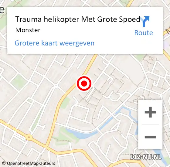 Locatie op kaart van de 112 melding: Trauma helikopter Met Grote Spoed Naar Monster op 12 september 2021 09:13