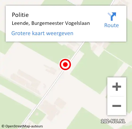 Locatie op kaart van de 112 melding: Politie Leende, Burgemeester Vogelslaan op 12 september 2021 09:23