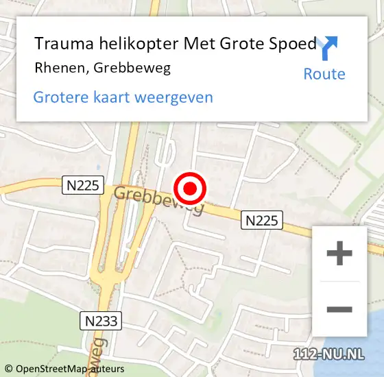 Locatie op kaart van de 112 melding: Trauma helikopter Met Grote Spoed Naar Rhenen, Grebbeweg op 12 september 2021 11:43