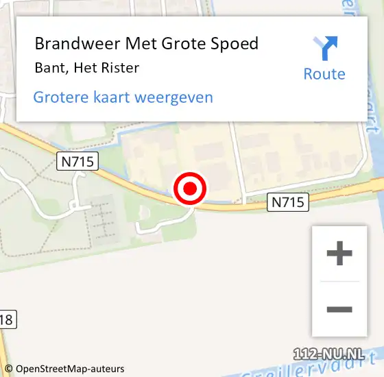 Locatie op kaart van de 112 melding: Brandweer Met Grote Spoed Naar Bant, Het Rister op 5 oktober 2013 22:34