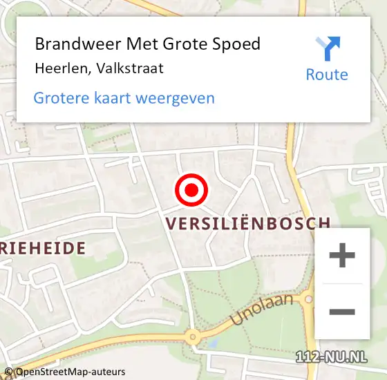 Locatie op kaart van de 112 melding: Brandweer Met Grote Spoed Naar Heerlen, Valkstraat op 12 september 2021 12:19