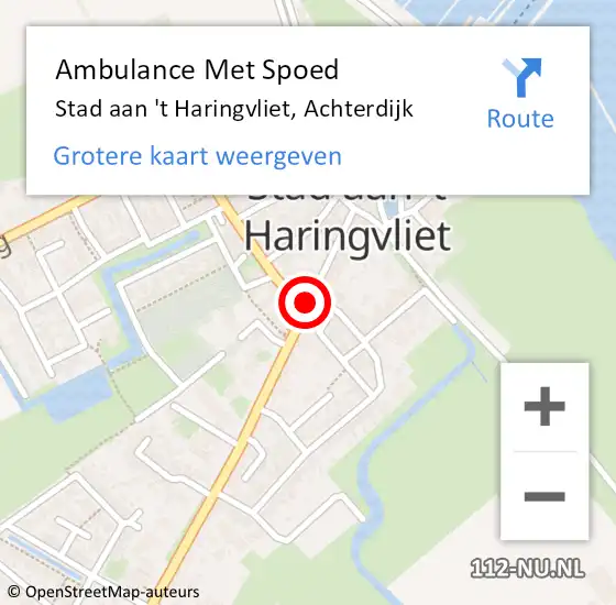 Locatie op kaart van de 112 melding: Ambulance Met Spoed Naar Stad aan 't Haringvliet, Achterdijk op 12 september 2021 13:00