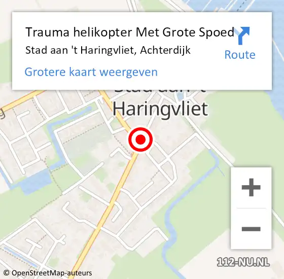 Locatie op kaart van de 112 melding: Trauma helikopter Met Grote Spoed Naar Stad aan 't Haringvliet, Achterdijk op 12 september 2021 13:03