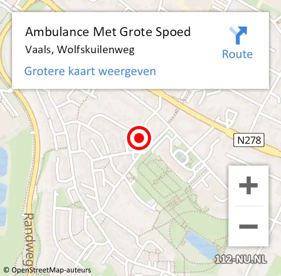 Locatie op kaart van de 112 melding: Ambulance Met Grote Spoed Naar Vaals, Wolfskuilenweg op 22 juni 2014 18:36
