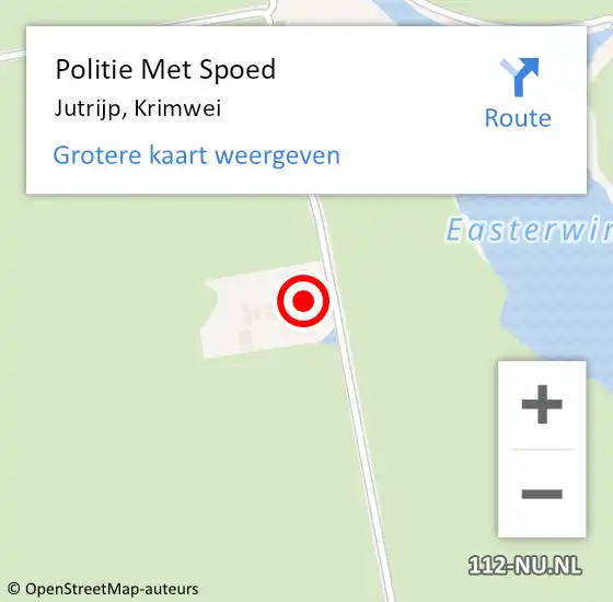 Locatie op kaart van de 112 melding: Politie Met Spoed Naar Jutrijp, Krimwei op 12 september 2021 14:19