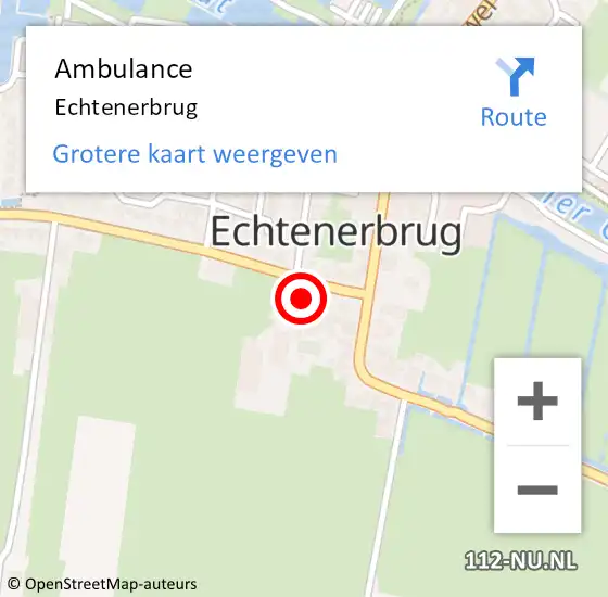 Locatie op kaart van de 112 melding: Ambulance Echtenerbrug op 12 september 2021 14:27