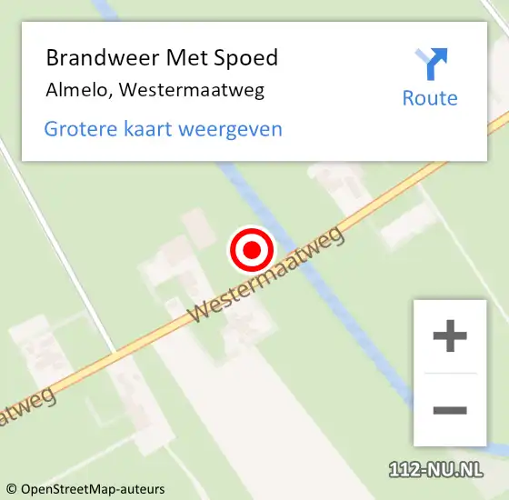 Locatie op kaart van de 112 melding: Brandweer Met Spoed Naar Almelo, Westermaatweg op 12 september 2021 14:33