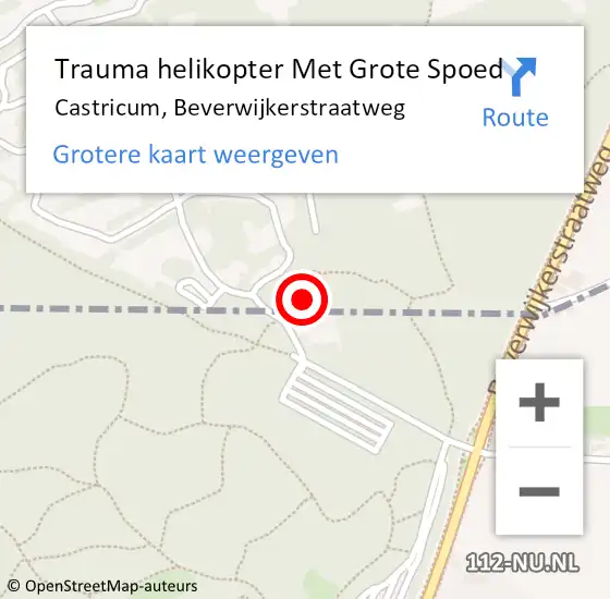 Locatie op kaart van de 112 melding: Trauma helikopter Met Grote Spoed Naar Castricum, Beverwijkerstraatweg op 12 september 2021 14:43