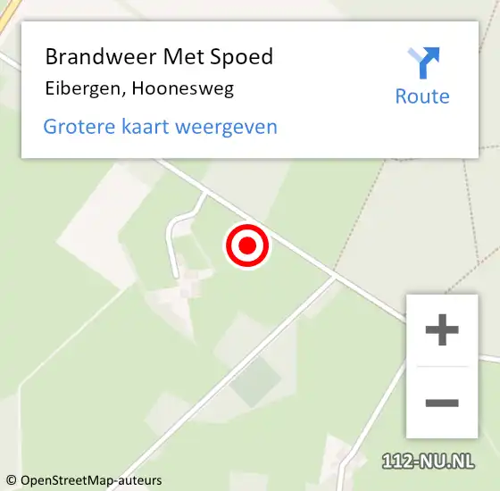 Locatie op kaart van de 112 melding: Brandweer Met Spoed Naar Eibergen, Hoonesweg op 12 september 2021 15:00