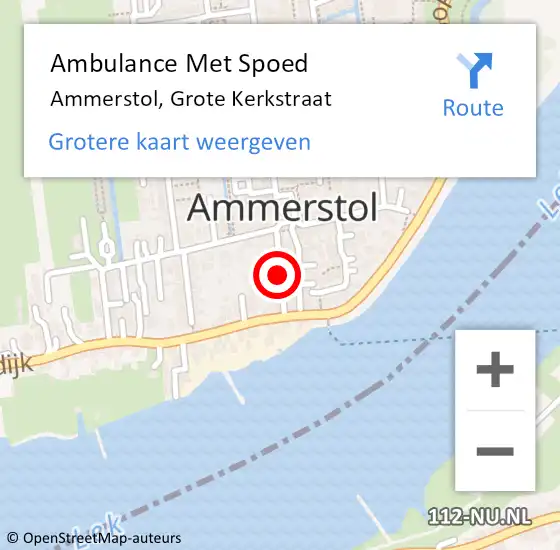 Locatie op kaart van de 112 melding: Ambulance Met Spoed Naar Ammerstol, Grote Kerkstraat op 12 september 2021 15:08