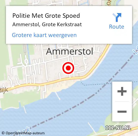 Locatie op kaart van de 112 melding: Politie Met Grote Spoed Naar Ammerstol, Grote Kerkstraat op 12 september 2021 15:08