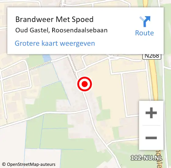 Locatie op kaart van de 112 melding: Brandweer Met Spoed Naar Oud Gastel, Roosendaalsebaan op 12 september 2021 15:15