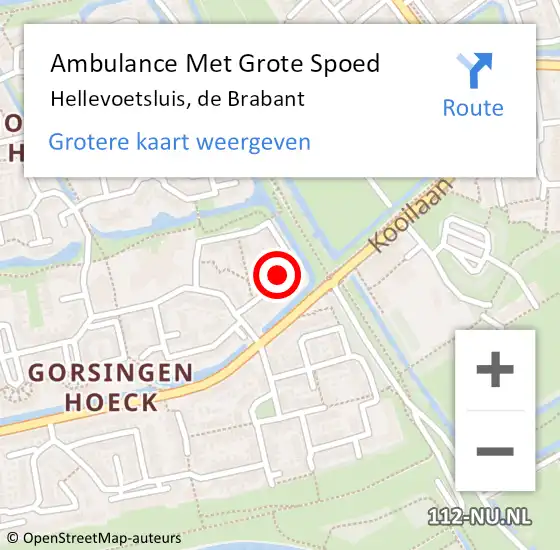 Locatie op kaart van de 112 melding: Ambulance Met Grote Spoed Naar Hellevoetsluis, de Brabant op 12 september 2021 15:35