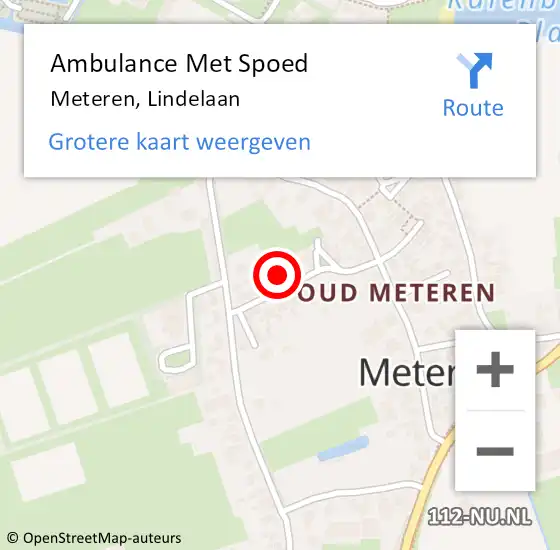 Locatie op kaart van de 112 melding: Ambulance Met Spoed Naar Meteren, Lindelaan op 12 september 2021 15:36