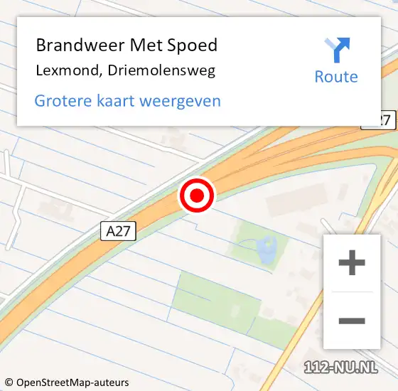 Locatie op kaart van de 112 melding: Brandweer Met Spoed Naar Lexmond, Driemolensweg op 12 september 2021 15:41