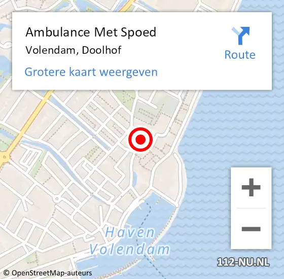 Locatie op kaart van de 112 melding: Ambulance Met Spoed Naar Volendam, Doolhof op 12 september 2021 16:00