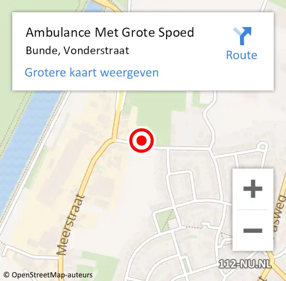 Locatie op kaart van de 112 melding: Ambulance Met Grote Spoed Naar Bunde, Vonderstraat op 22 juni 2014 18:57