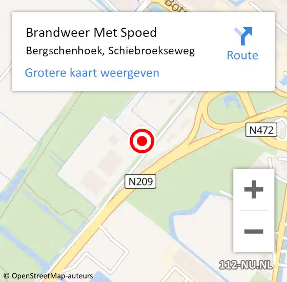 Locatie op kaart van de 112 melding: Brandweer Met Spoed Naar Bergschenhoek, Schiebroekseweg op 12 september 2021 16:24