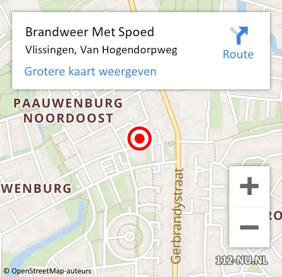 Locatie op kaart van de 112 melding: Brandweer Met Spoed Naar Vlissingen, Van Hogendorpweg op 12 september 2021 17:03