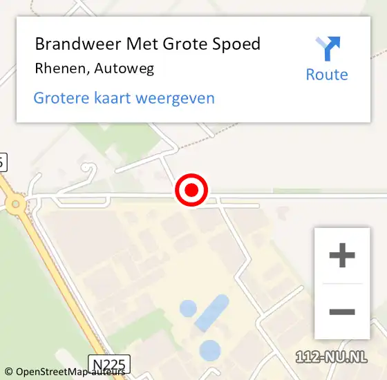 Locatie op kaart van de 112 melding: Brandweer Met Grote Spoed Naar Rhenen, Autoweg op 12 september 2021 17:04