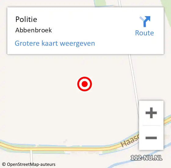 Locatie op kaart van de 112 melding: Politie Abbenbroek op 12 september 2021 17:33