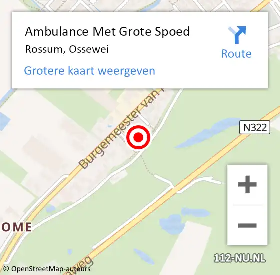 Locatie op kaart van de 112 melding: Ambulance Met Grote Spoed Naar Rossum, Ossewei op 12 september 2021 18:08