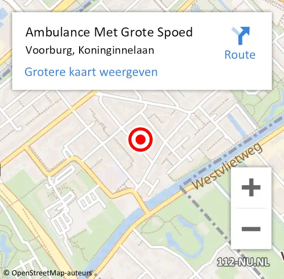 Locatie op kaart van de 112 melding: Ambulance Met Grote Spoed Naar Voorburg, Koninginnelaan op 12 september 2021 18:35