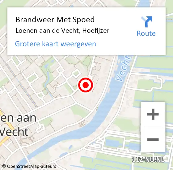 Locatie op kaart van de 112 melding: Brandweer Met Spoed Naar Loenen aan de Vecht, Hoefijzer op 12 september 2021 18:54