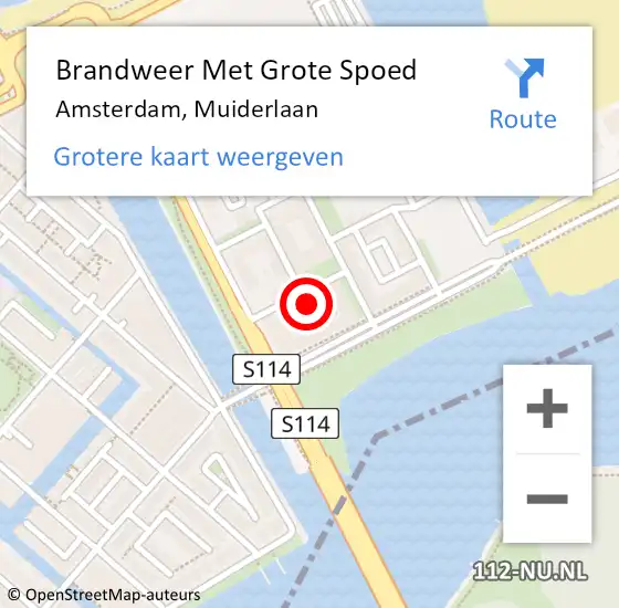 Locatie op kaart van de 112 melding: Brandweer Met Grote Spoed Naar Amsterdam, Muiderlaan op 12 september 2021 19:31