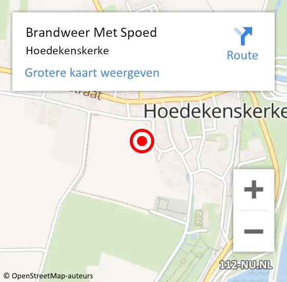 Locatie op kaart van de 112 melding: Brandweer Met Spoed Naar Hoedekenskerke op 5 september 2013 21:05