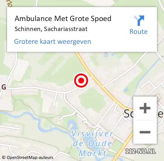 Locatie op kaart van de 112 melding: Ambulance Met Grote Spoed Naar Schinnen, Sachariasstraat op 22 juni 2014 19:21